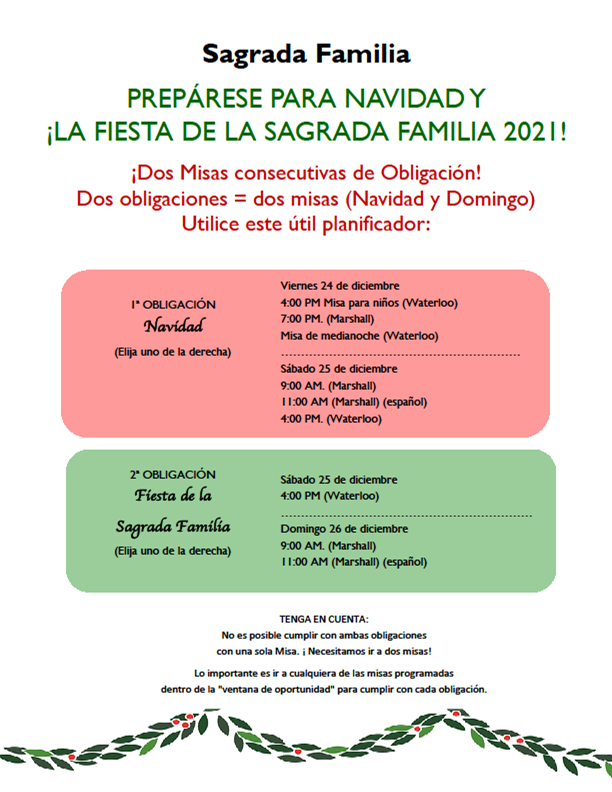 Christmas Mass Planner 2021 Spanish Update